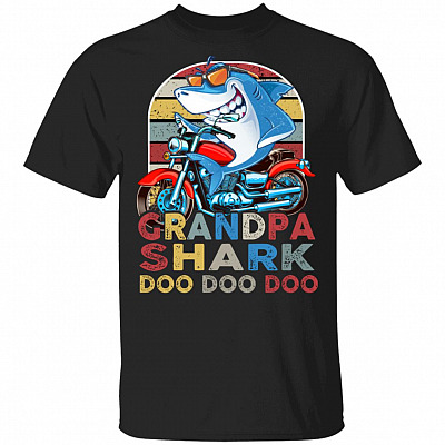 Grandpa Shark Doo Doo Doo T-Shirt - Funny Shirt For Grandpa