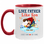 Personalized Like Father Like Son Uh Oh - Personalized Father's Day Gift Accent Mug, White/Red, 11 oz. Accent Mug Personalized Like Father Like Son Uh Oh - Personalized Father's Day Gift Accent Mug, White/Red, 11 oz. Accent Mug
