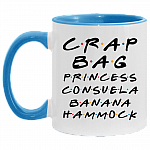 Crag Bag Princess Consuela Banana Hammock Friend Funny Accent Mug, White/Light Blue, 11 oz. Accent Mug