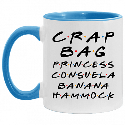 Crag Bag Princess Consuela Banana Hammock Friend Funny Accent Mug, White/Light Blue, 11 oz. Accent Mug