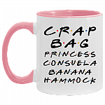Crag Bag Princess Consuela Banana Hammock Friend Funny Accent Mug, White/Pink, 11 oz. Accent Mug