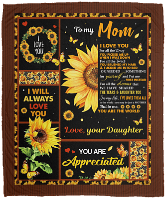 To My Mom I Love You For All The Times You Picked Me Up Fleece Blanket - Premium Sherpa Blanket, White, Cozy Plush Fleece Blanket - 50x60