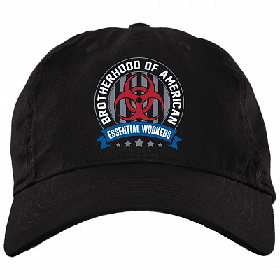 Brotherhood Of American Essential Workers Twill Cap - High-Profile Snapback -Trucker Hat, Black, Brushed Twill Dad Cap