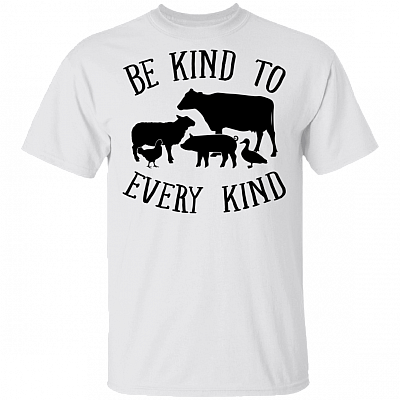 Vegetarian Be Kind To Every Kind Vegan T-shirt, White, Unisex T-Shirt