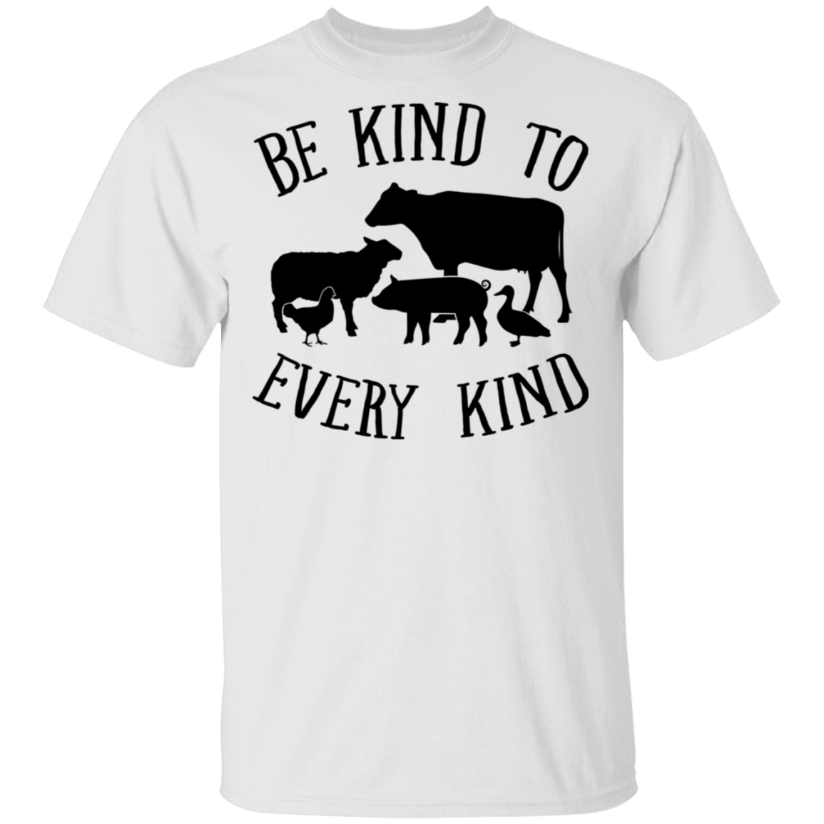 Vegetarian Be Kind To Every Kind Vegan T-shirt, White, Unisex T-Shirt