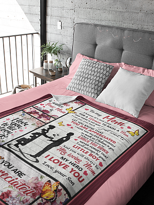 Alternative view of To My Mom I Know It's Not Easy For A Women To Raise A Man Love Fleece Blanket - Mom Gift From Son