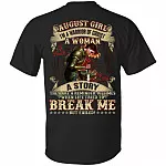 August Girl I'm A Warrior Of Christ A Woman Of Faith My Scars Tell A Story Print On Back T-Shirt, Black, Unisex T-Shirt