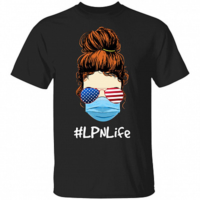 Licensed Practical Nurse Wearing American Flag Glasses T-Shirt - LPN Gifts, Black, Unisex T-Shirt