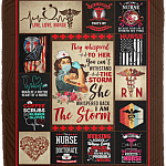 Nurse They Whispered to Her You Cannot Withstand The Storm Fleece Blanket - Premium Sherpa Blanket, White, Cozy Plush Fleece Blanket - 50x60