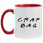 Crag Bag Friend Funny Accent Mug, White/Red, 11 oz. Accent Mug