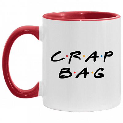 Crag Bag Friend Funny Accent Mug, White/Red, 11 oz. Accent Mug