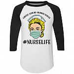 Coffee Scrubs Rubber Gloves Nurse Life 3/4 Raglan Jersey Shirt - Baseball Tee