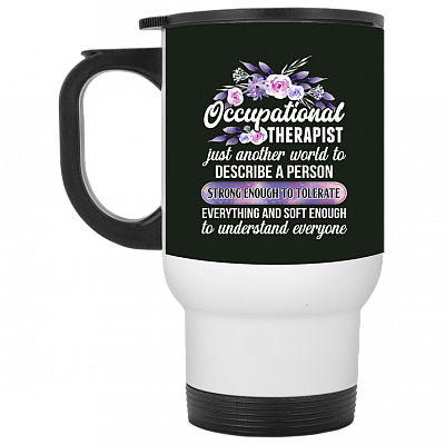 14 oz. White Travel Mug