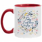 Today I Choose Joy Floral Accent Mug, White/Red, 11 oz. Accent Mug