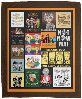 All About Golden Girl Stay Golden Fleece Blanket - Thank You For Being A Firend Premium Sherpa Blanket, White, Cozy Plush Fleece Blanket - 50x60