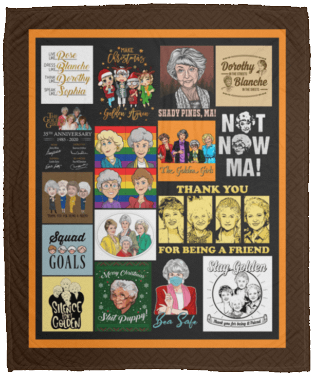 All About Golden Girl Stay Golden Fleece Blanket - Thank You For Being A Firend Premium Sherpa Blanket, White, Cozy Plush Fleece Blanket - 50x60