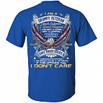 I Am A Grumpy Veteran I Served I Sacrificed I Don't Regret I Am Not A Hero Not A Legend Print On Back T-Shirt, Royal, Unisex T-Shirt