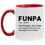 Funpa Definition Fun Grandpa Ceramic Accent Mug - Father's Day Grandfather Gift Mug, White/Red, 11 oz. Accent Mug