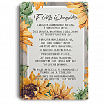To My Daughter A Wonderful Blessing From Above Having A Daughter To Love Framed Canvas - Unframed Poster, White, 0.75'' Framed Canvas