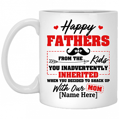 Personalized Happy Father's Day from the Kids You Inadvertently Ceramic Coffee Mug - Beer Stein - Water Bottle