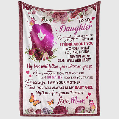 Alternative view of To My Daughter Everyday That You Are Not With Me Fleece Blanket - Premium Sherpa Blanket - Woven Blanket