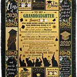 To My Granddaughter Senior 2020 You Were Born When the World GrandFather Fleece Blanket - Sherpa Blanket