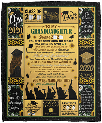 To My Granddaughter Senior 2020 You Were Born When the World GrandFather Fleece Blanket - Sherpa Blanket