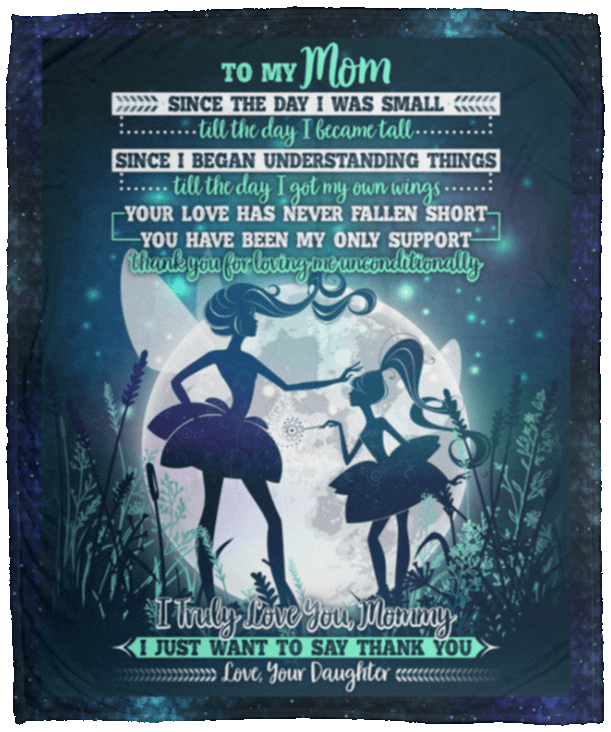 To My Mom Since The Day I Was Small Fleece Blanket - Premium Sherpa Blanket - Woven Blanket, White, Cozy Plush Fleece Blanket - 50x60