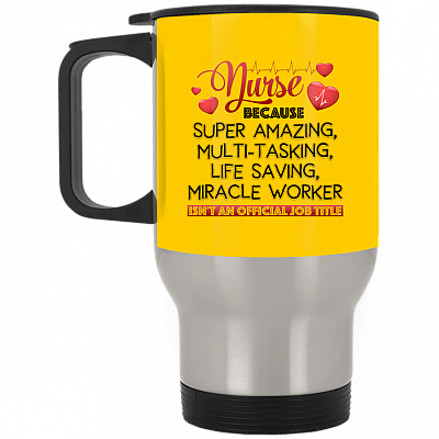 14 oz. Silver Travel Mug