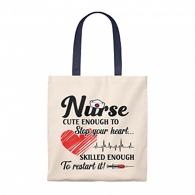 Nurse Cute And Skill Enough Nurse Tote Bag Shoulder Bag – Reusable Grocery Shopping Bag
