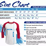 Custom Apparel Raglan Jersey Size Chart