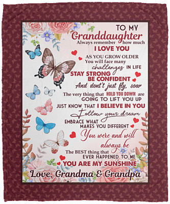 To My Granddaughter Always Remember How Much I Love You - Love Grandma Grandpa Fleece Blanket-Premium Sherpa Blanket
