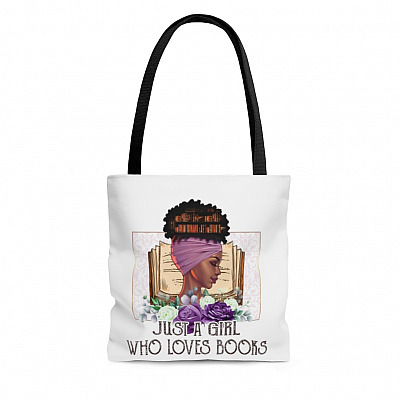 Just A Girl Who Loves Books All Over Print Tote Bag - Shoulder Bag - Reusable Grocery Shopping Bag