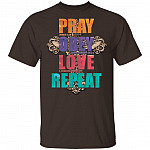 Pray Obeyyy Love Repeattt - Christian T-Shirt, Dark Chocolate, Unisex T-Shirt