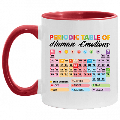 Periodic Table Of Human Emotions Ceramic Accent Mug - Funny Mug