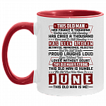 This Old June Man Has Fought a Thousand Battles and Is Still Standing Accent Mug, White/Red, 11 oz. Accent Mug