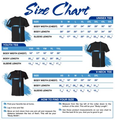 Custom Apparel T-Shirt Size Chart