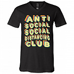 Anti Social Social Quarantine Distance Club Retro Vintage T-Shirt - Funny Self Quarantined 2020 Meme Shirt