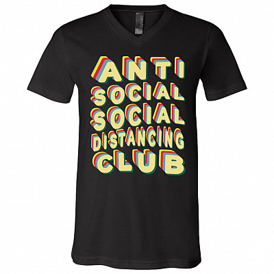 Anti Social Social Quarantine Distance Club Retro Vintage T-Shirt - Funny Self Quarantined 2020 Meme Shirt