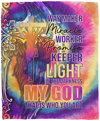Way-Maker Miracle Worker Promise Keeper Light In The Darkness Fleece Blanket - Sherpa Blanket
