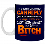 Four Out of the Five Voices in My Head Think You're an Idiot Ceramic Coffee Mug - Beer Stein - Water Bottle, Navy, 11 oz. White Mug