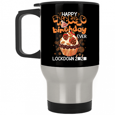 Birthday Lockdown Mug, Black, 14 oz. Silver Travel Mug