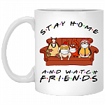 Stay Home And Watch Friends Ceramic Coffee Mug - Water Bottle - Beer Stein - Color Changing Mug