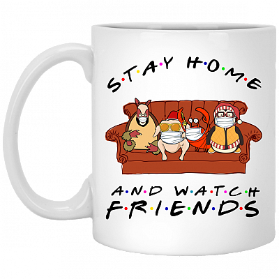 Stay Home And Watch Friends Ceramic Coffee Mug - Water Bottle - Beer Stein - Color Changing Mug