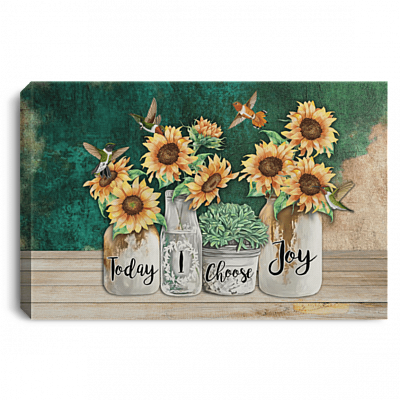 Today I Choose Joy Gallery Wrapped Framed Canvas Prints - Unframed Poster - Home Decor Wall Art