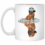 Dachshund Mask Reflection Coffee Mug - Beer Stein - Water Bottle - Color Changing Mug, White, 11 oz. White Mug