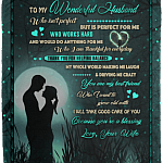 To My Wonderful Husband Helping Balance My World Fleece Blanket - Premium Sherpa Blanket - Woven Blanket, White, Cozy Plush Fleece Blanket - 50x60