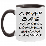 Crag Bag Princess Consuela Banana Hammock Friend Funny Accent Mug, White/Black, 11 oz. Accent Mug