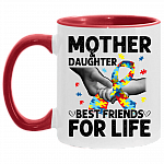 Mother And Daughter Best Friends For Life Autism Accent Mug - Coffee Mug