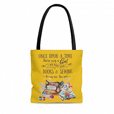 Once Upon A Time There Was A Girl Loved Book and Sewing All Over Print Tote Bag - Shoulder Bag